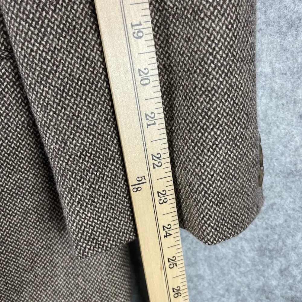 Adolfo 100% Lambswool Blazer Sport Coat‎ Mens 48R Brown Tweed 2 Button